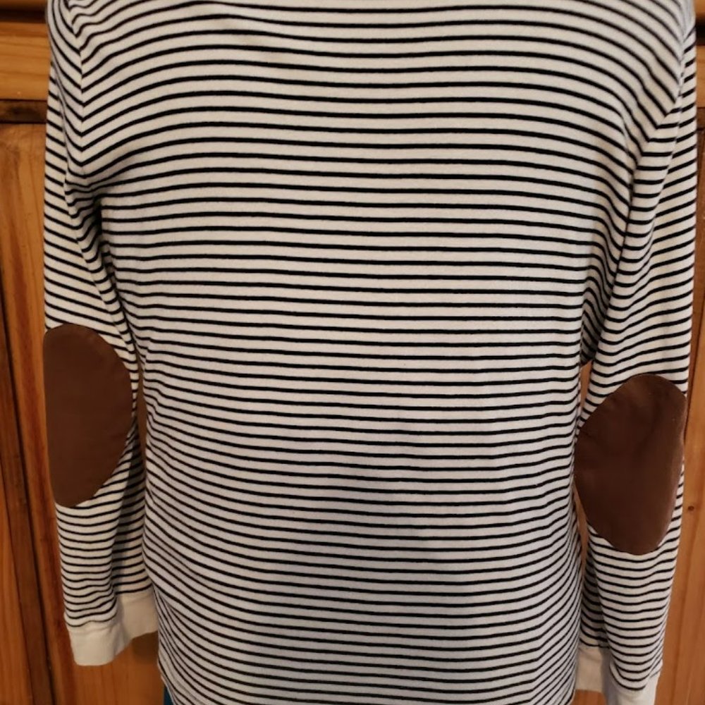 LRL Ralph Lauren Womens Top White Black Stripe 3/4 Sleeve 100% Cotton Sh… - Picture 4 of 5